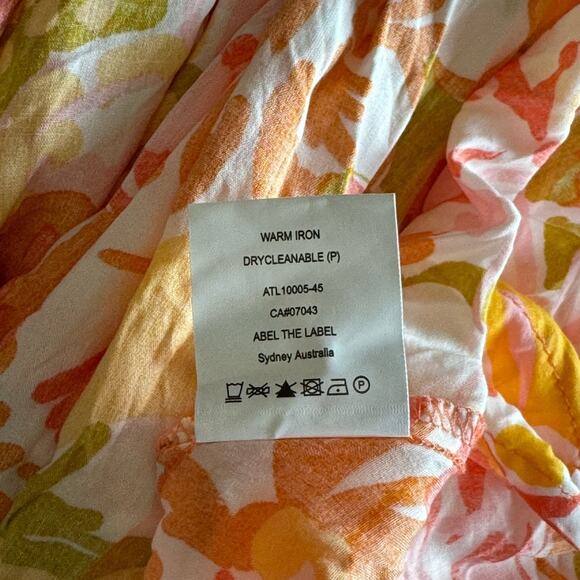 NWT ABEL THE LABEL Anthropologie Orange Yellow Open Back Halter Maxi Dress - Picture 8 of 11